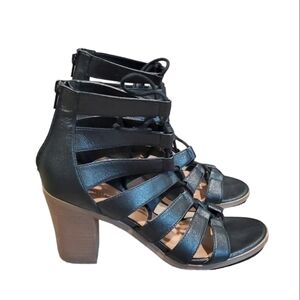 Crown Vintage Women Gladiator Block Heels sandals shoes sz 7.5